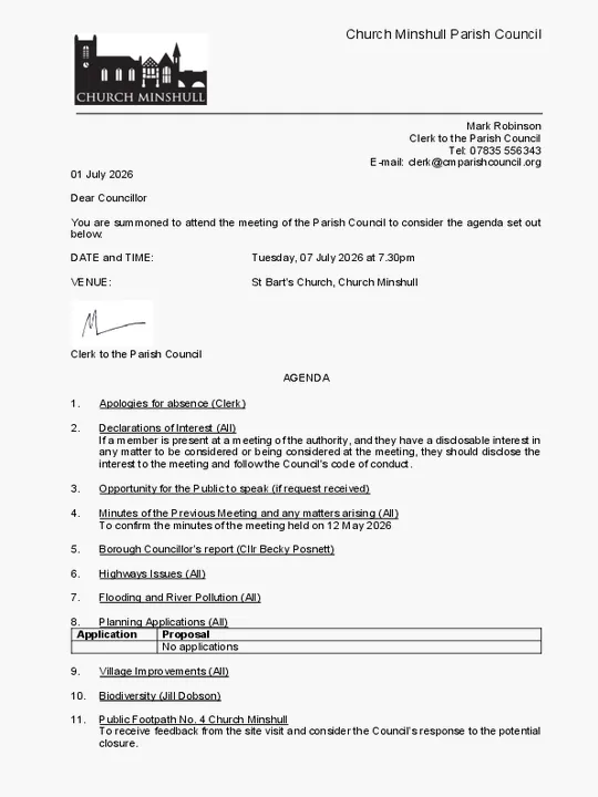 2026-07-07 PC Agenda