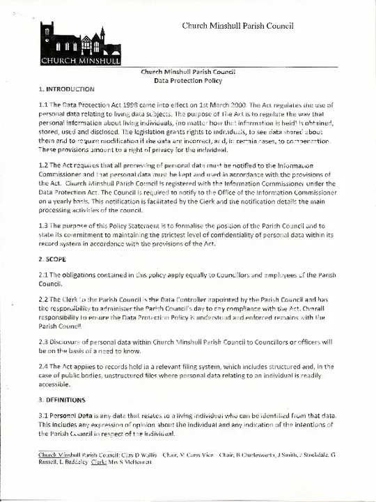 Data Protection Policy &ndash; May 2017