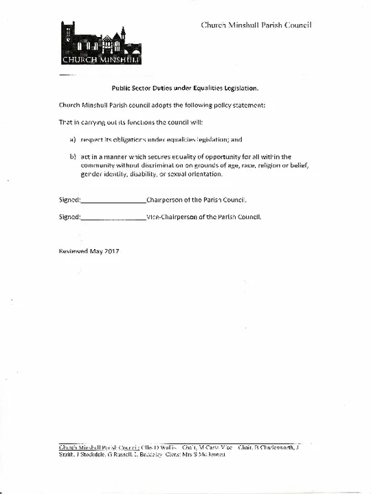 Equalities Legislation Policy &ndash; May 2017