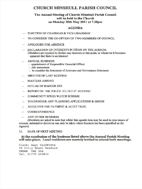 2011-05-30 PC Minutes & Agenda