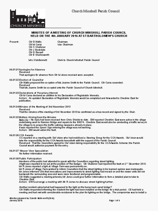 2016-01-04 PC Minutes