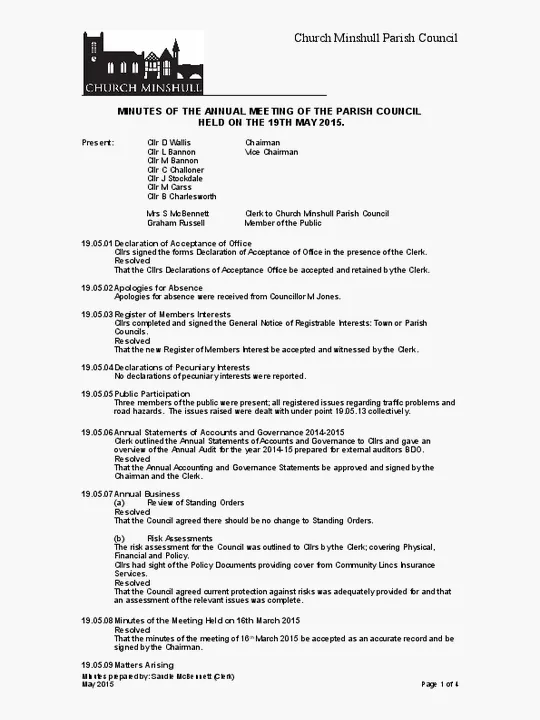 2015-05-19 PC Minutes & Agenda