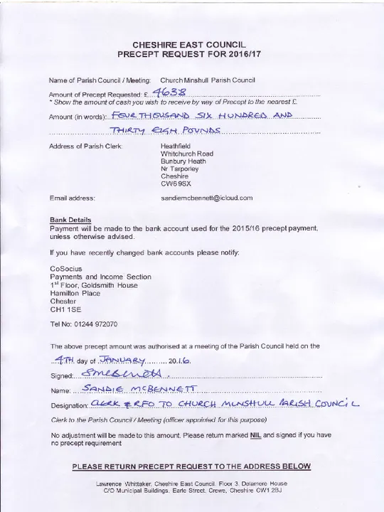 2016-17 Precept Request