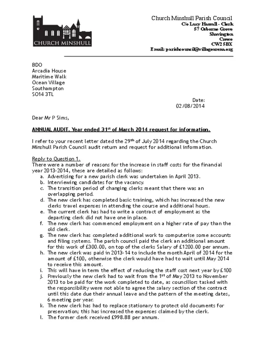2013-14 BDO Variances Further exp