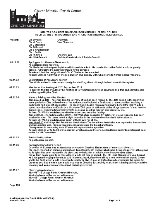 2016-11-08 PC Minutes