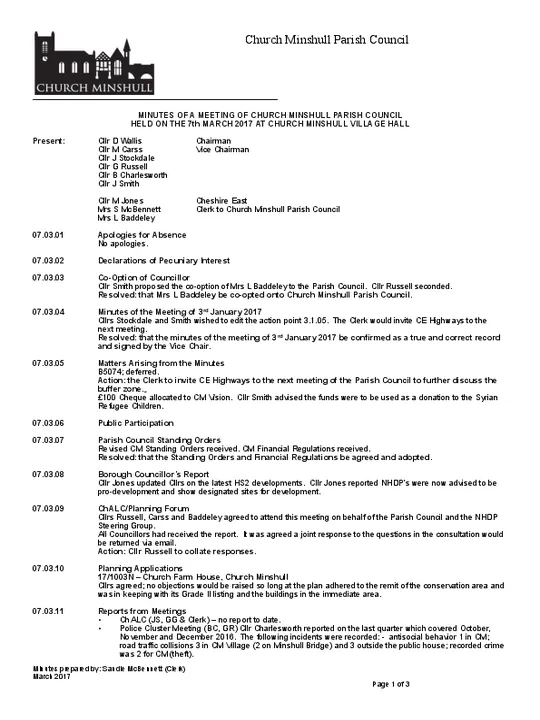 2017-03-07 PC Minutes