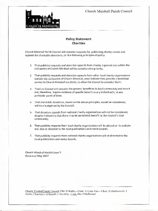 Charities Policy – May 2017