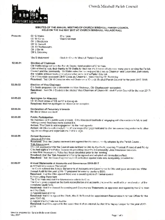 2018-05-02 PC Minutes