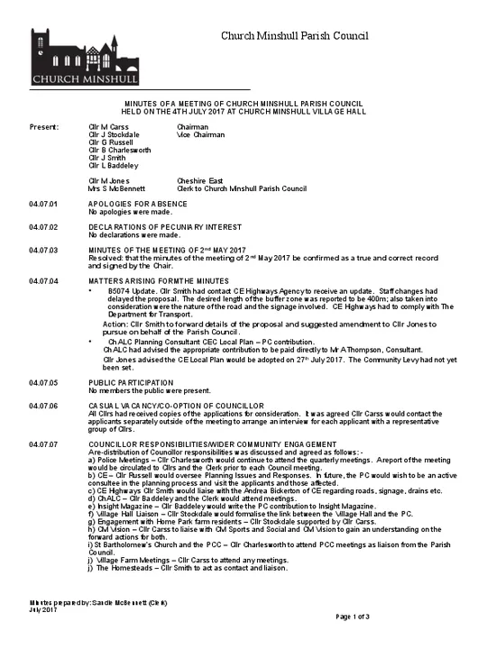 2017-07-04 PC Minutes