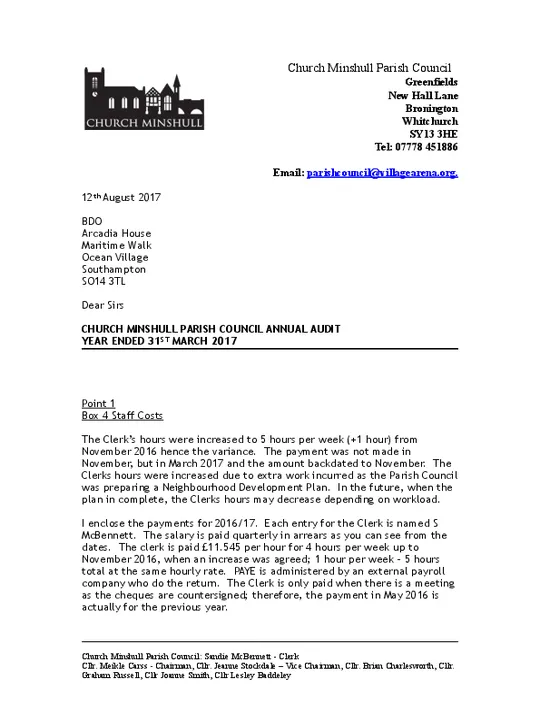 2016-17 BDO Points Outstanding