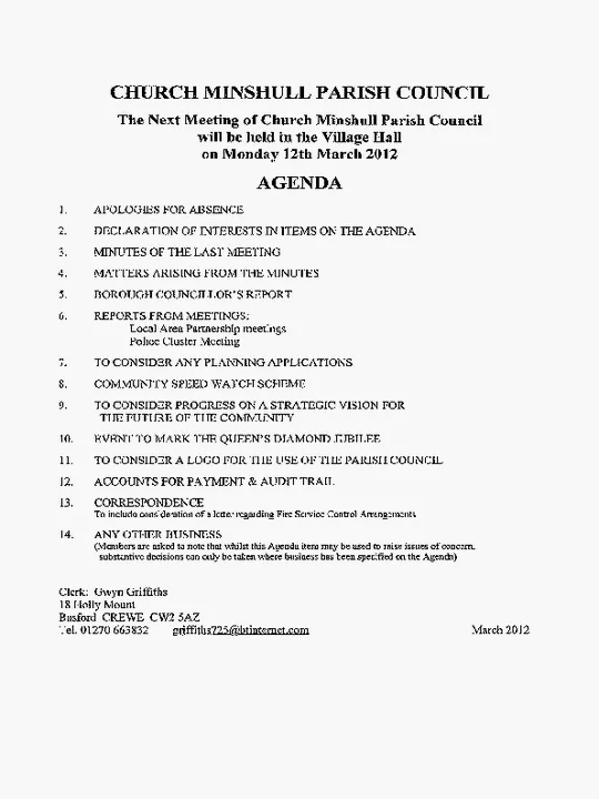 2012-03-12 PC Minutes & Agenda