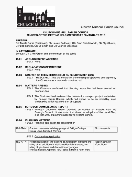 2019-01-08 PC Minutes