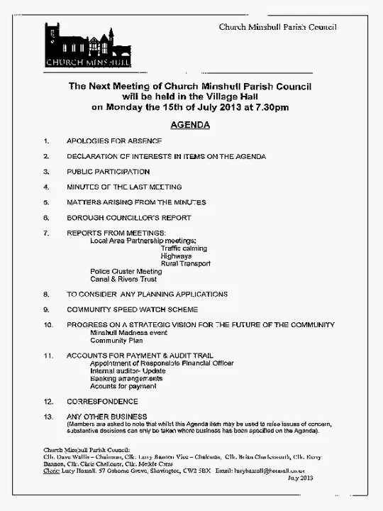 2013-07-15 PC Minutes & Agenda