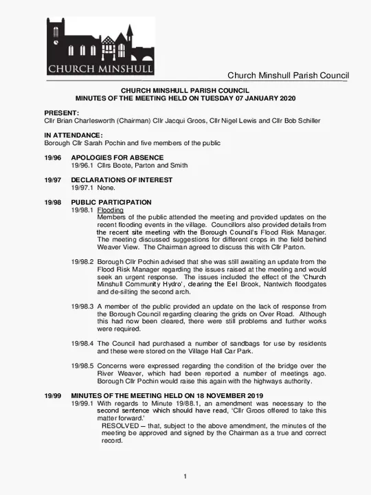 2020-01-07 PC Minutes