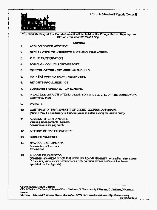 2013-11-18 PC Minutes & Agenda
