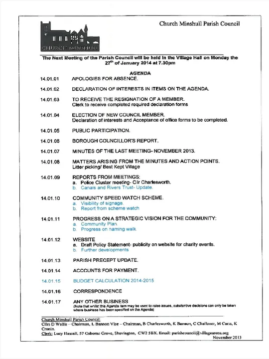 2014-01-27 PC Minutes & Agenda