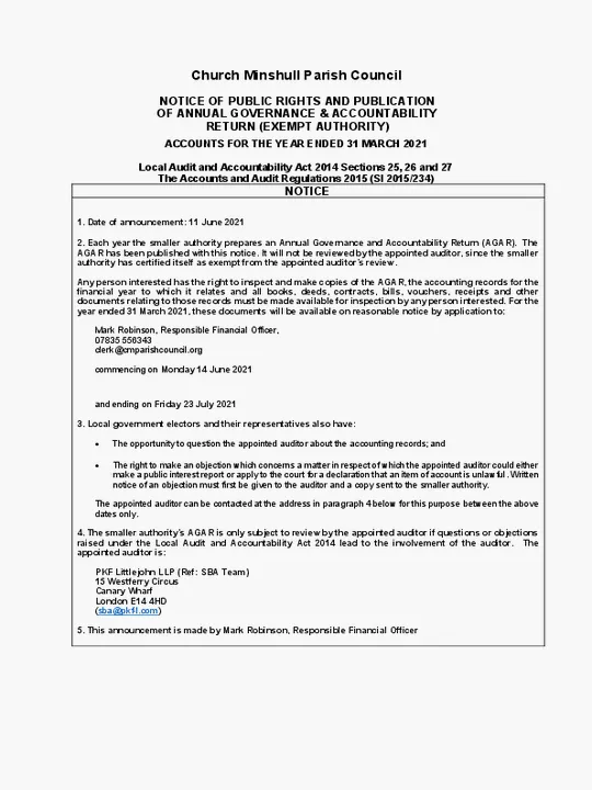 2020-21 Exercise of Public Rights