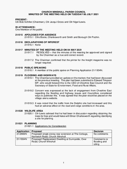 2021-07-06 PC Minutes