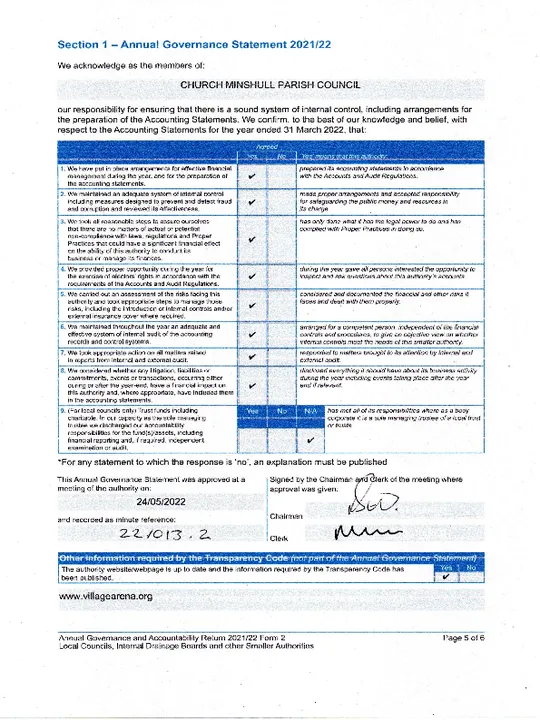 2021-22 Annual Governance Stmnt