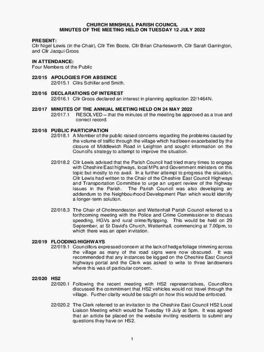 2022-07-12 PC Minutes