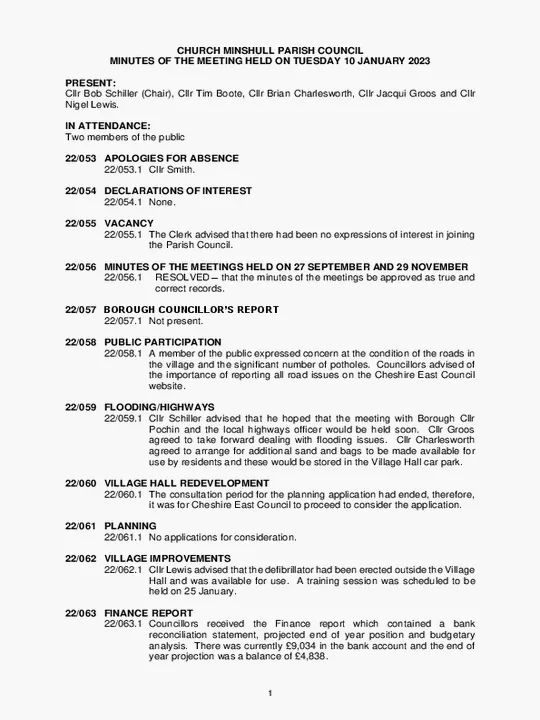 2023-01-10 PC Minutes