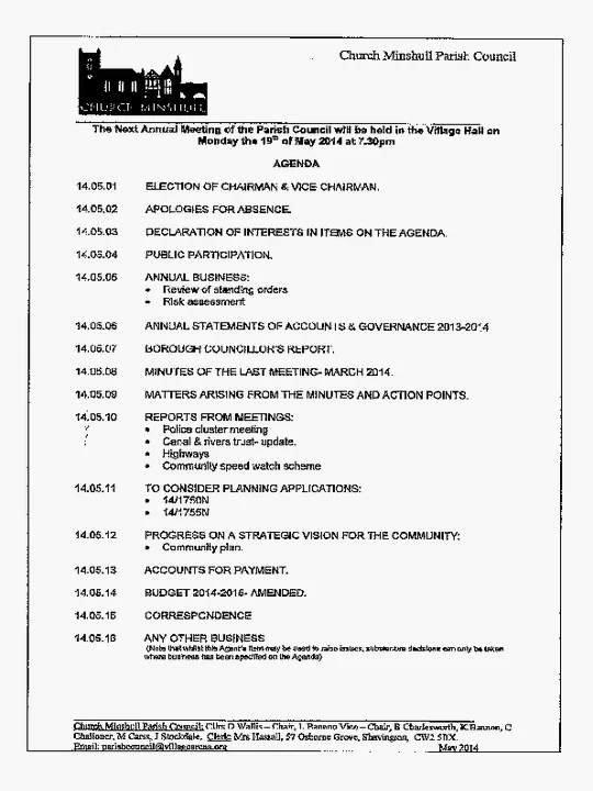 2014-05-19 PC Minutes & Agenda