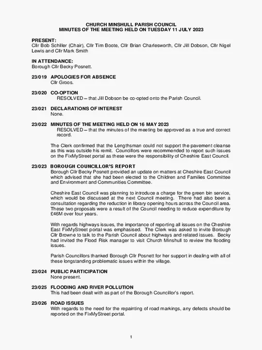 2023-07-11 PC Minutes