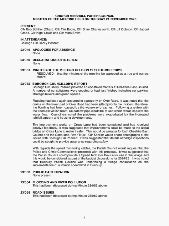 2023-11-21 PC Minutes