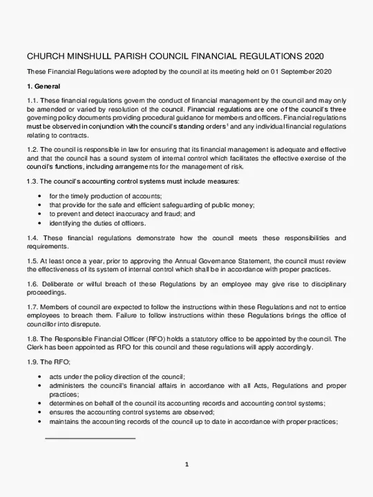 Financial Regulations