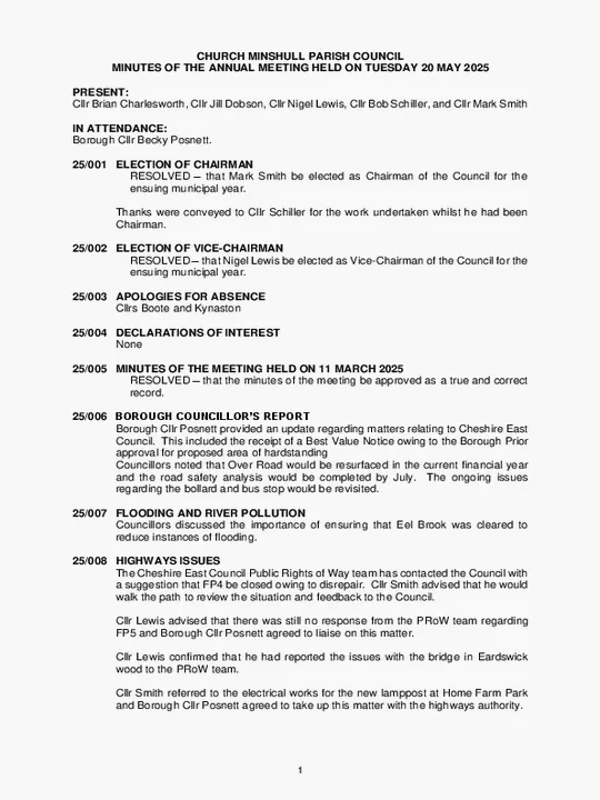2025-05-20 PC Minutes