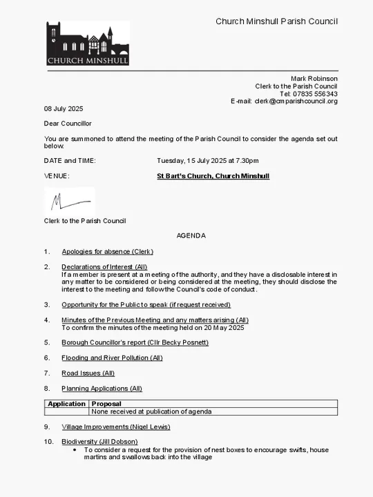 2025-07-15 PC Agenda