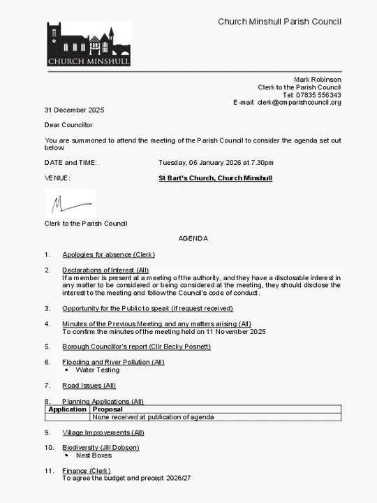 2026-01-06 PC Agenda